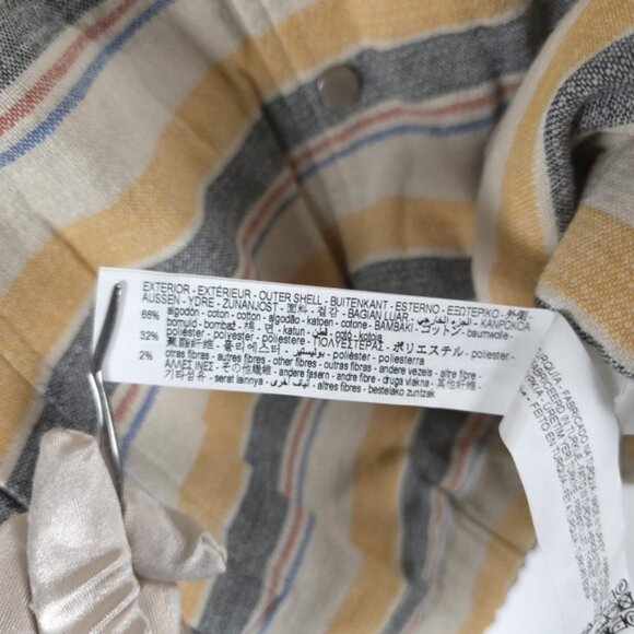NWT ZARA Striped Beige Yellow Multicolored Structured Bomber Jacket Size M & L - Picture 11 of 12